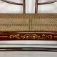 Turned wooden bench with caning by Thonet, Austria