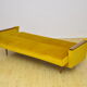 Yellow velvet sofa with fold-out function, 1960s