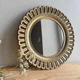 Vintage golden brass sun/flower mirror