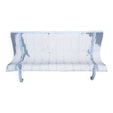 Old perforated outdoor bench