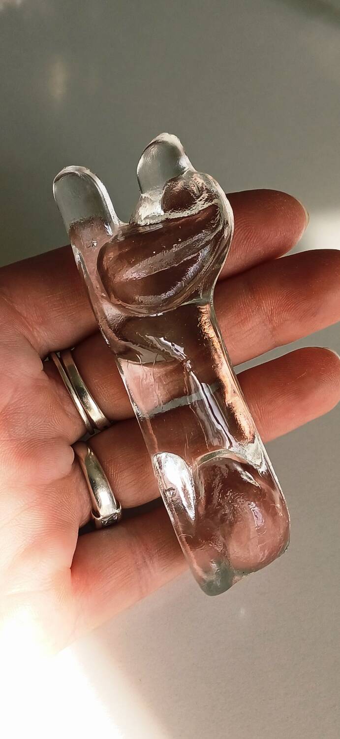 Antique glass knife rest