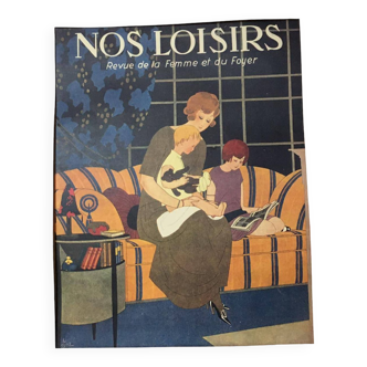 Affiche "Nos loisirs - Revue de la femme et du foyer" - Illustration de DJOZ (Mode féminine 1920)