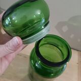 Green retro glass candy box