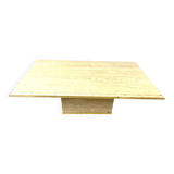 Travertine and brass coffee table by Fedam, 1970s