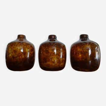 3 soliflores vases in blown glass