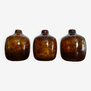 3 vases soliflores en verre soufflé