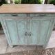 Parisian buffet patine celadon green and bluish grey