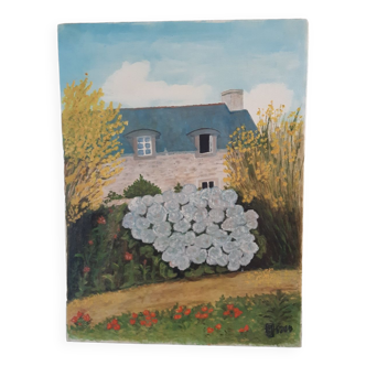 Painting Oil on canvas Breton house
