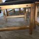 Set of 4 vintage chairs 1980's in beech, thermoformed on the back