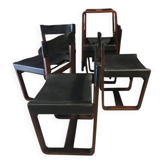 Set of 6 Dining Chairs by Gunther Hoffstead for Uniflex, 1963.