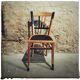 Set of mismatched bistro chairs