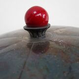 art deco butter dish in silver metal
