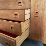 Large Danish vintage row in blond teak from the 60s