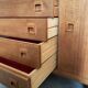 Large Danish vintage row in blond teak from the 60s
