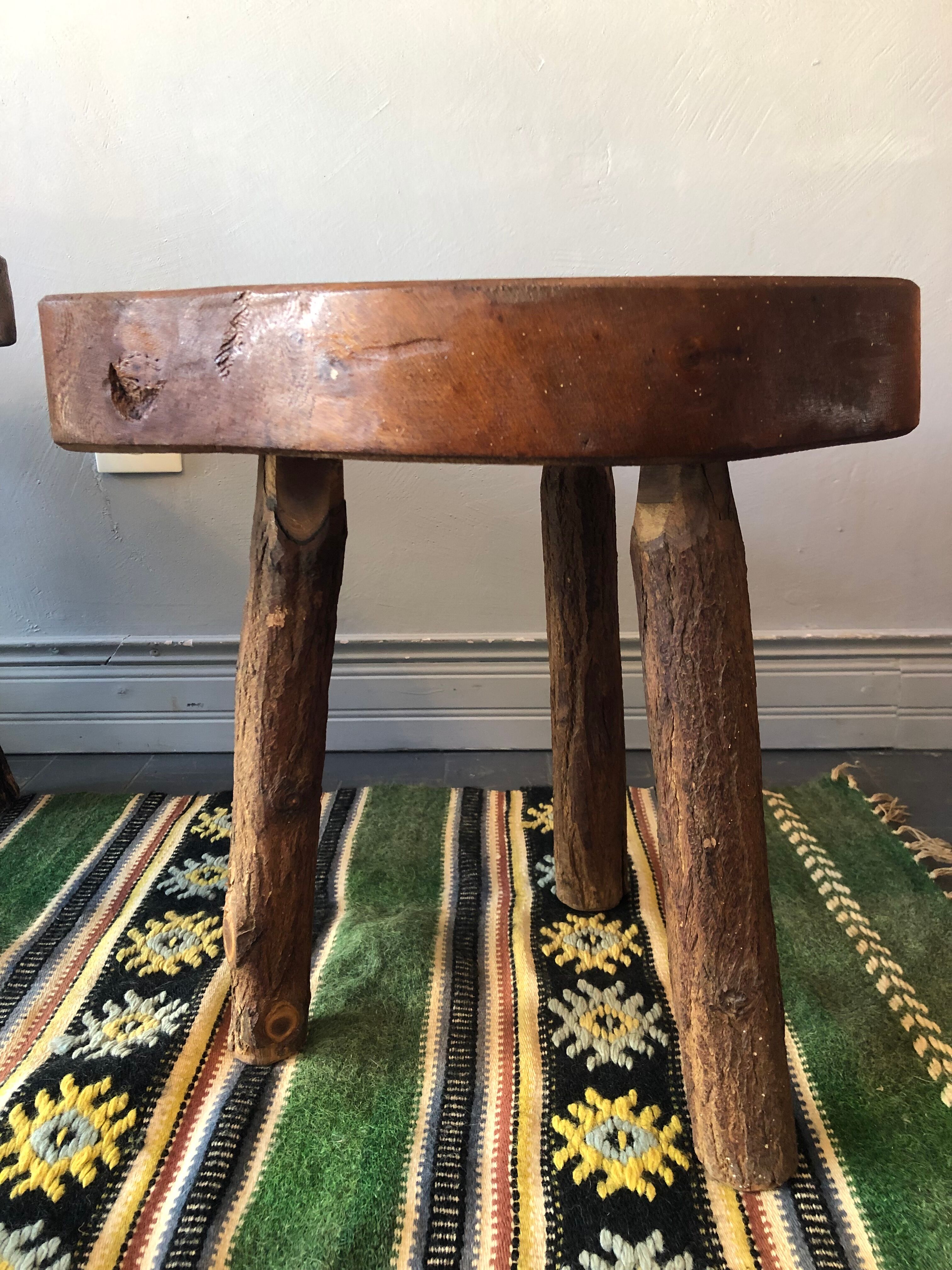 Brutalist oak side table