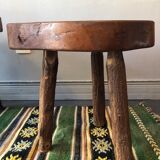 Brutalist oak side table