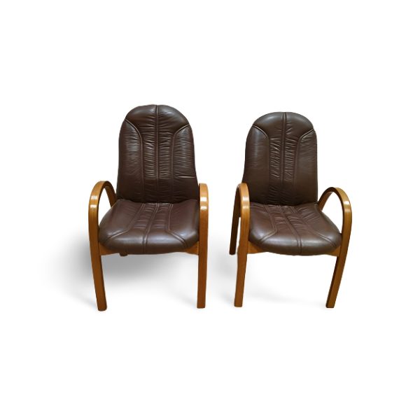 Pair of armchairs from the '70s bow Wood style