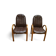 Paire de fauteuils des années 70 style bow wood