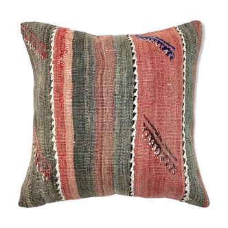 Vintage turkish kilim cushion cover, 45x45 cm