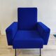 Fauteuil en velours bleu vintage