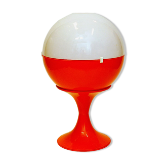 Scandinavian white and orange Space Age Globe Tablelamp 1970s