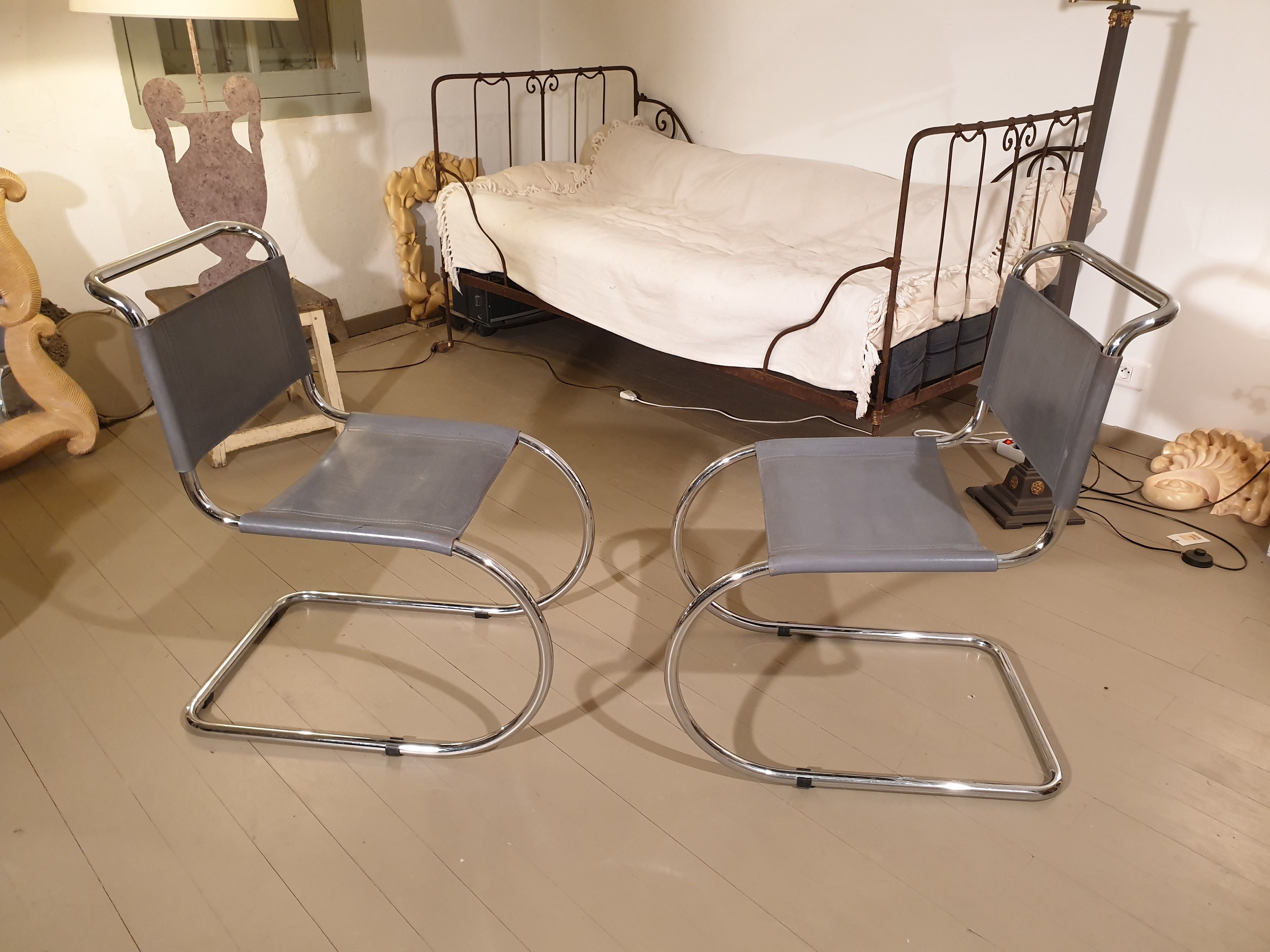 Pair of MR10 Chairs by Ludwig Mies van der Rohe