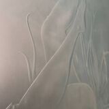 Designer engraved glass headboard