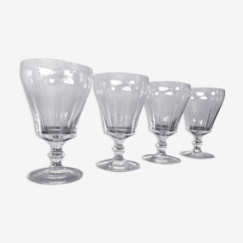 Set of 4 crystal water glasses from Sèvres