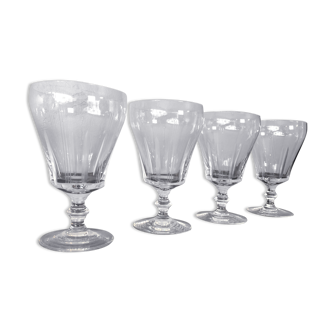Set of 4 crystal water glasses from Sèvres