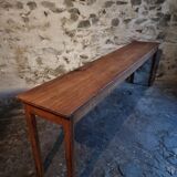 Vintage oak work table / hospital workshop side table, France, 1950s