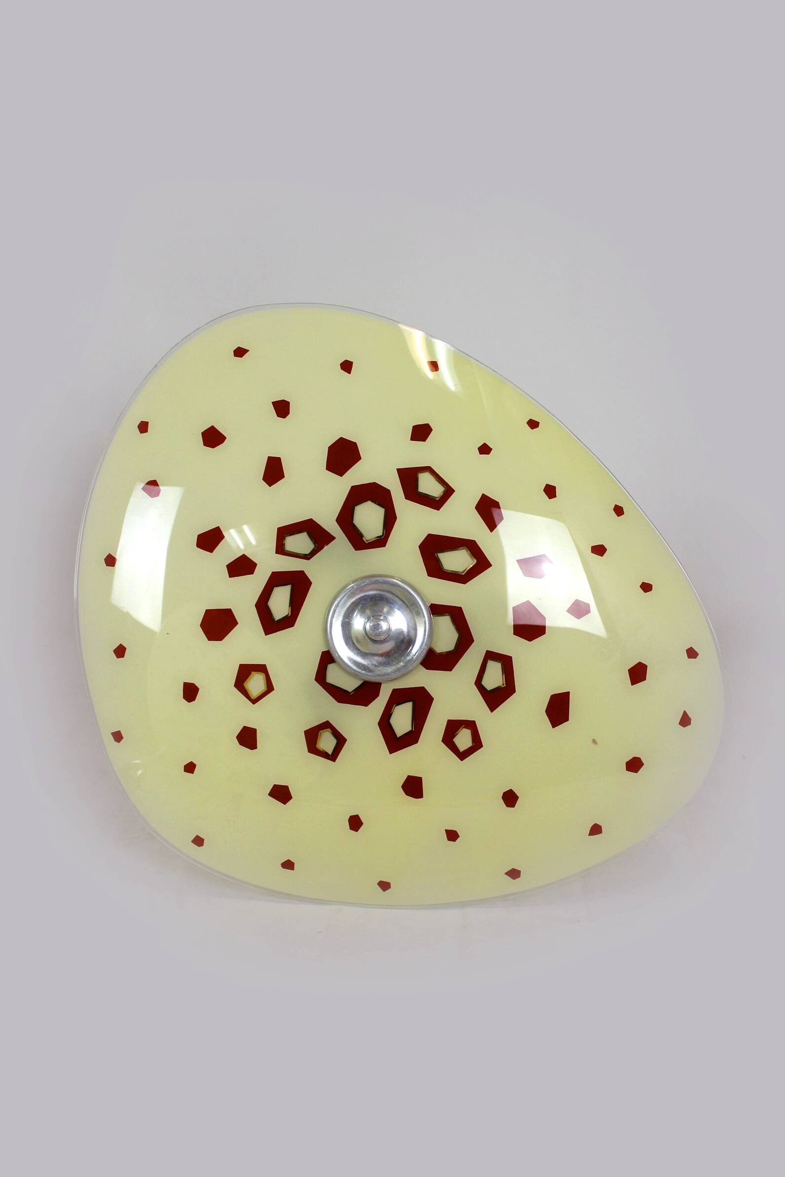 Large Vintage Czechoslovakian Opaline Glass Pendant Lights, 1970s, Set of 2