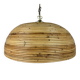 Midcentury Pencil Reed, Rattan, Bamboo and Brass Pendant Hanging Lamp, 1970