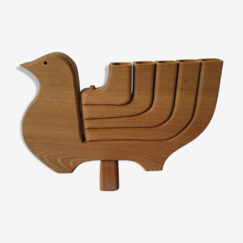 Wooden Swedish design 1970s candle holder (5 candles)  designed by Carl Nelson for Ta i Trä, Uppsala