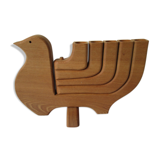 Wooden Swedish design 1970s candle holder (5 candles)  designed by Carl Nelson for Ta i Trä, Uppsala