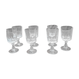 7 Arques crystal wine glasses