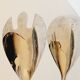 Set of salad serving cutlery in silver metal and resin