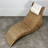 Karlskrona lounge chair by Karl Malmvall for Ikea, rattan