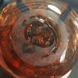 Vase vintage verre signé Jean-Marie Bizet daté novembre 1982