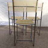 Set of 3 chrome spaghetti chairs model 101 from Belotti for Alias of the 70s-80s