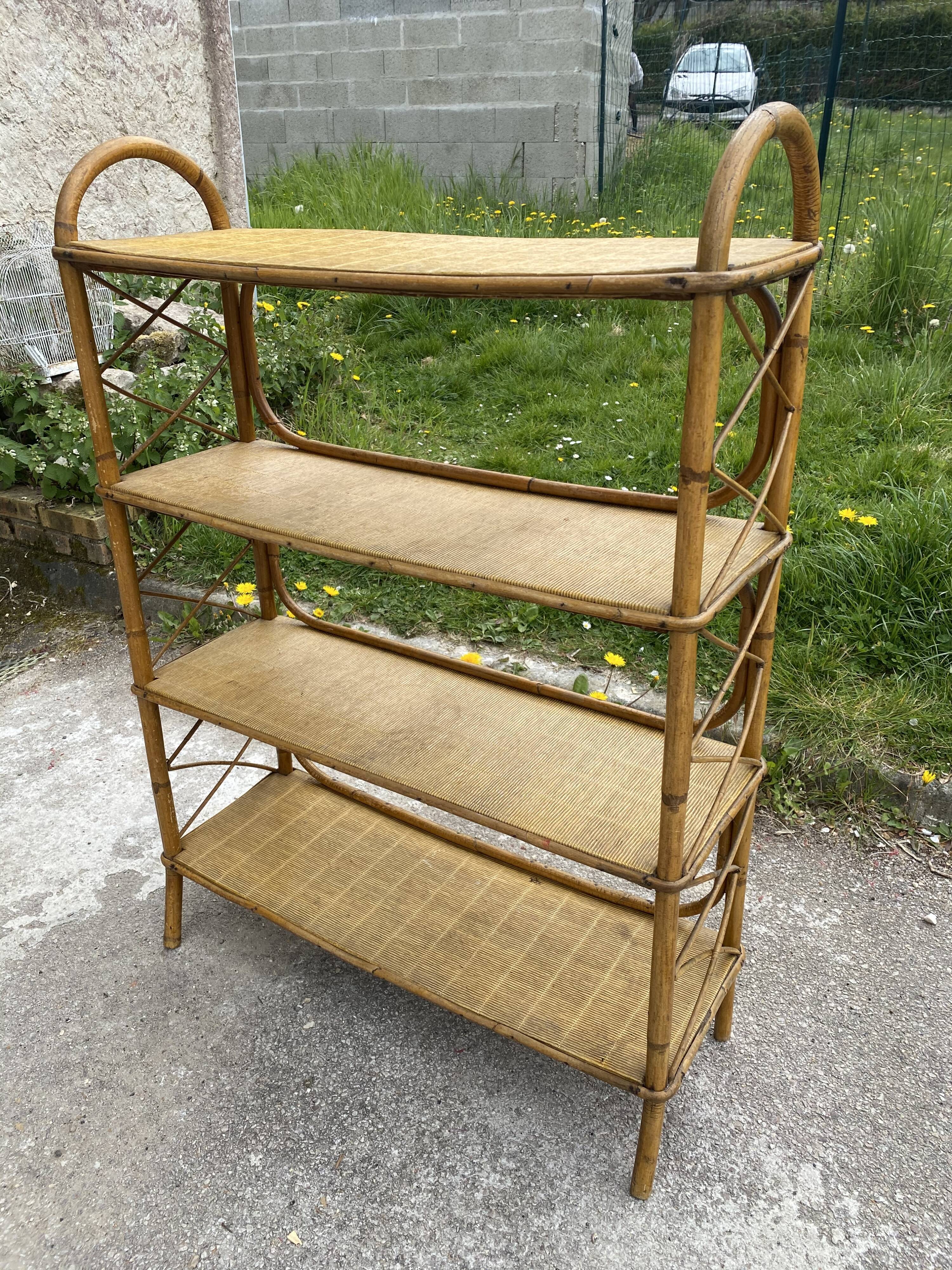 Vintage rattan shelf