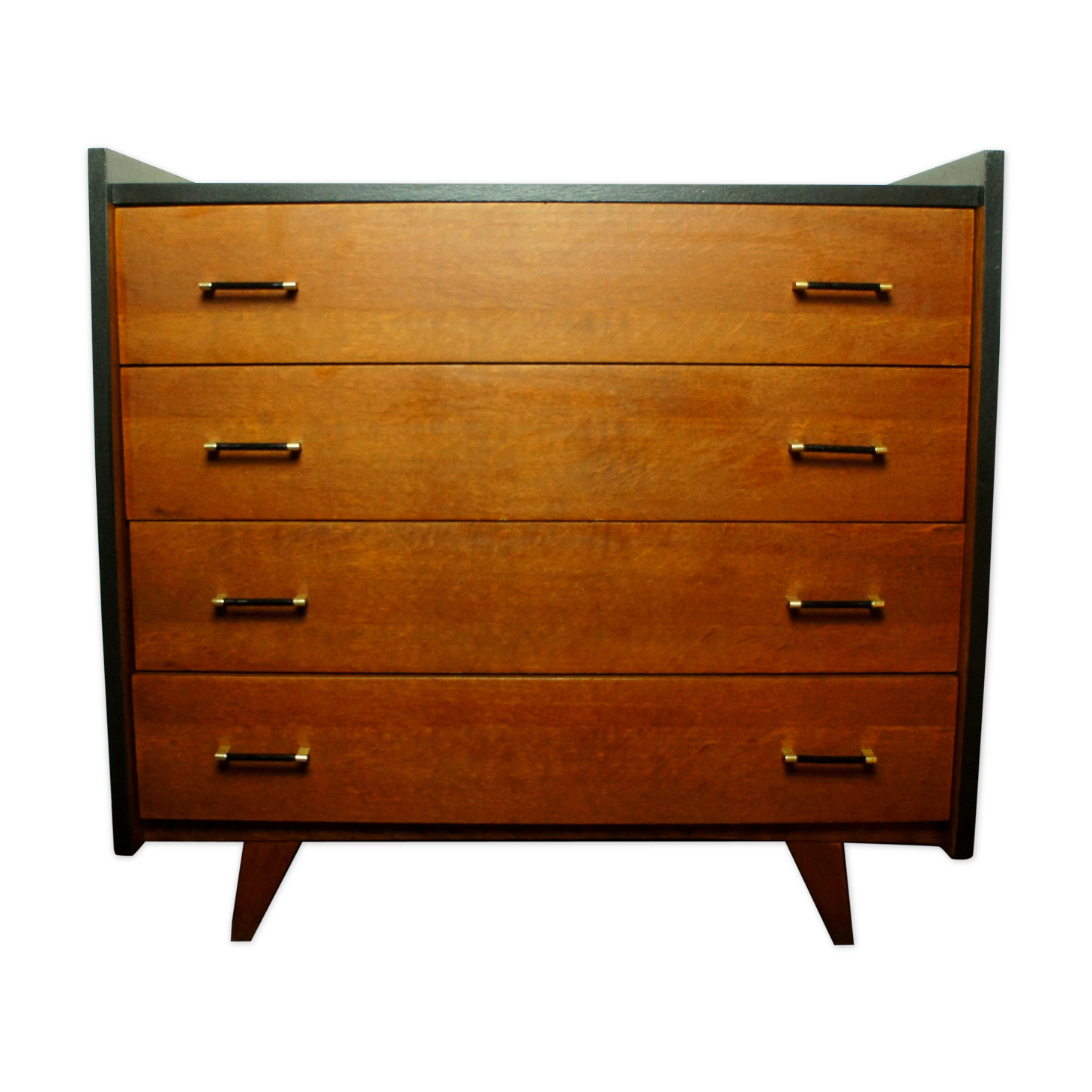 Convenient feet compass wood tinted teak 1950