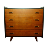 Convenient feet compass wood tinted teak 1950