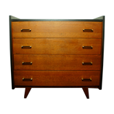 Convenient feet compass wood tinted teak 1950