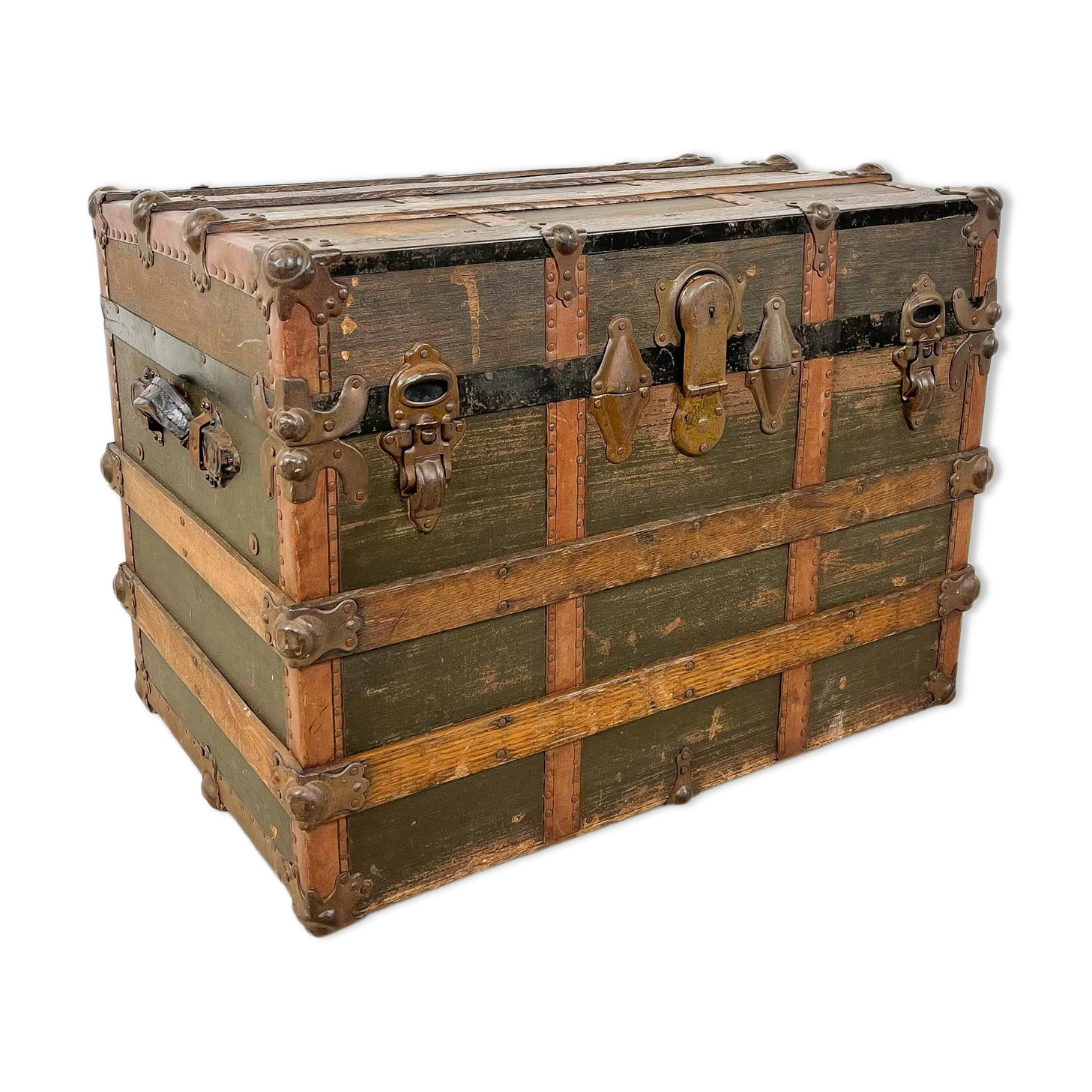 Antique american trunk chest 1900s
