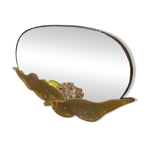 Miroir floral en laiton