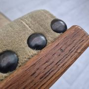 Canapé courbé danois des années 1950, mobilier en velours, bois de chêne.
