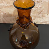 Amber blown glass vase