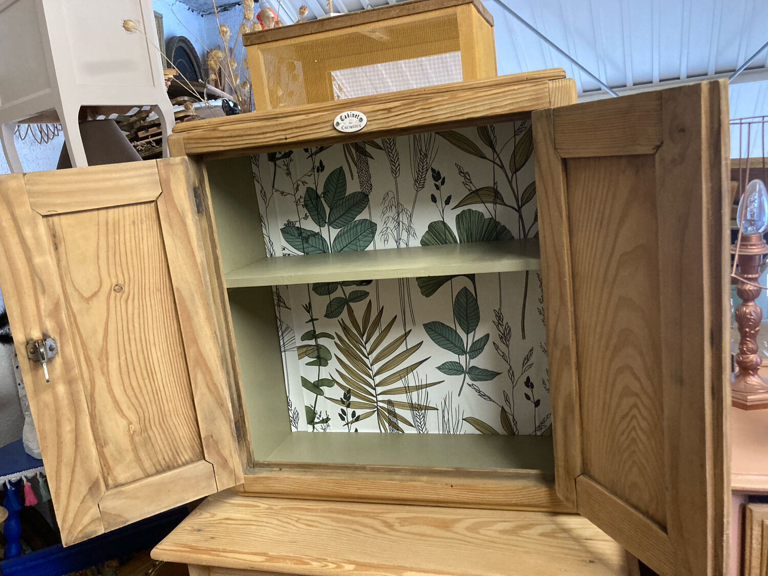 Small cabinet of curiosities / workshop furniture spruce