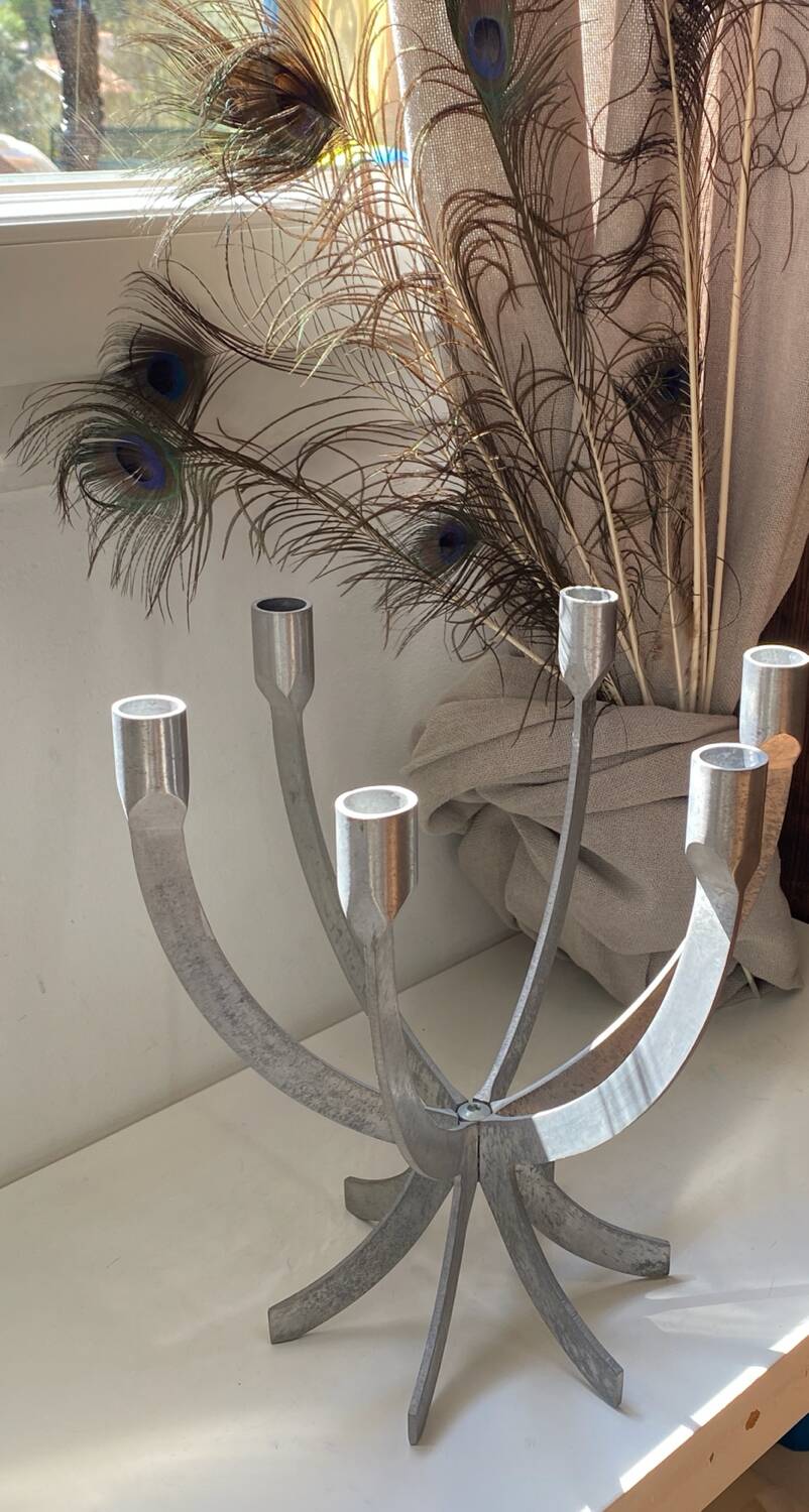 Aluminum candlestick, vintage Ikea, designer Sigga Heimish