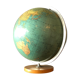 Vintage globe globe map